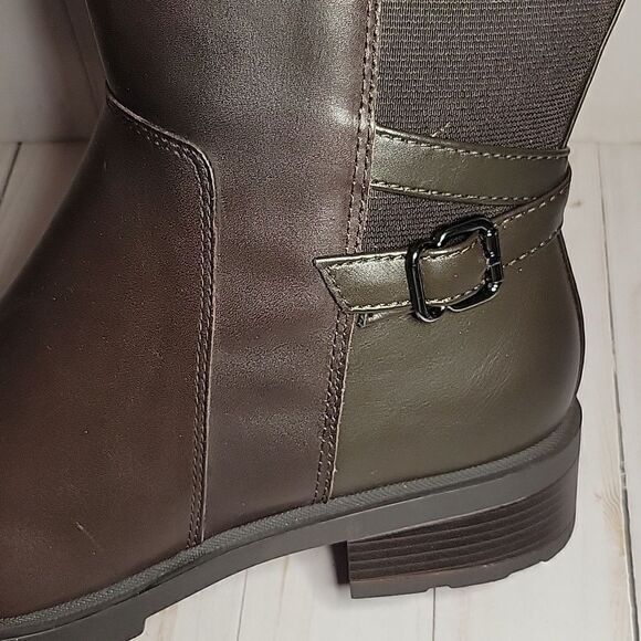 EASY SPIRIT Bianca Tall Boots Brown 9 W Wide - Picture 10 of 15